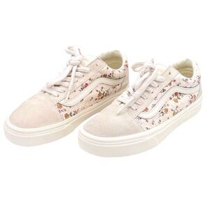 Vans Old Skool Floral Cream Suede Low Top Sneakers Mens 6 Womens 7.5 500714